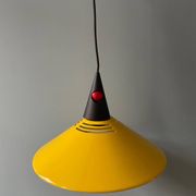Memphis style yellow pendant light, 1980s