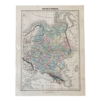 Carte ancienne géographie, Russie d'Europe
