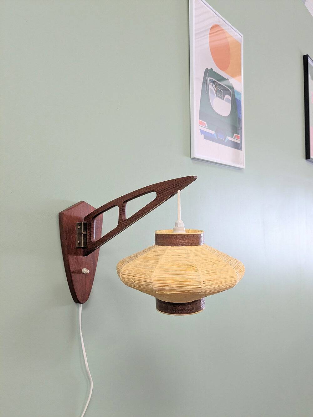 Danish vintage wall light in teak