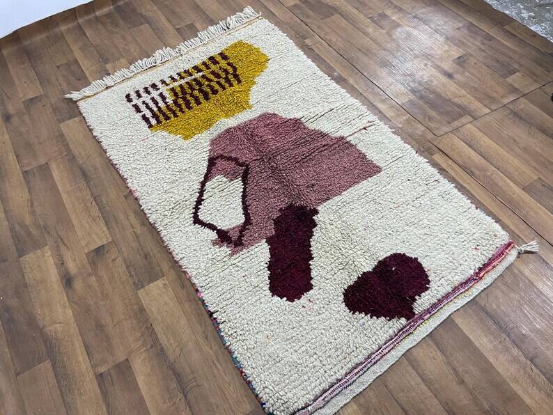 Handwoven wool Berber rug 150/250 cm