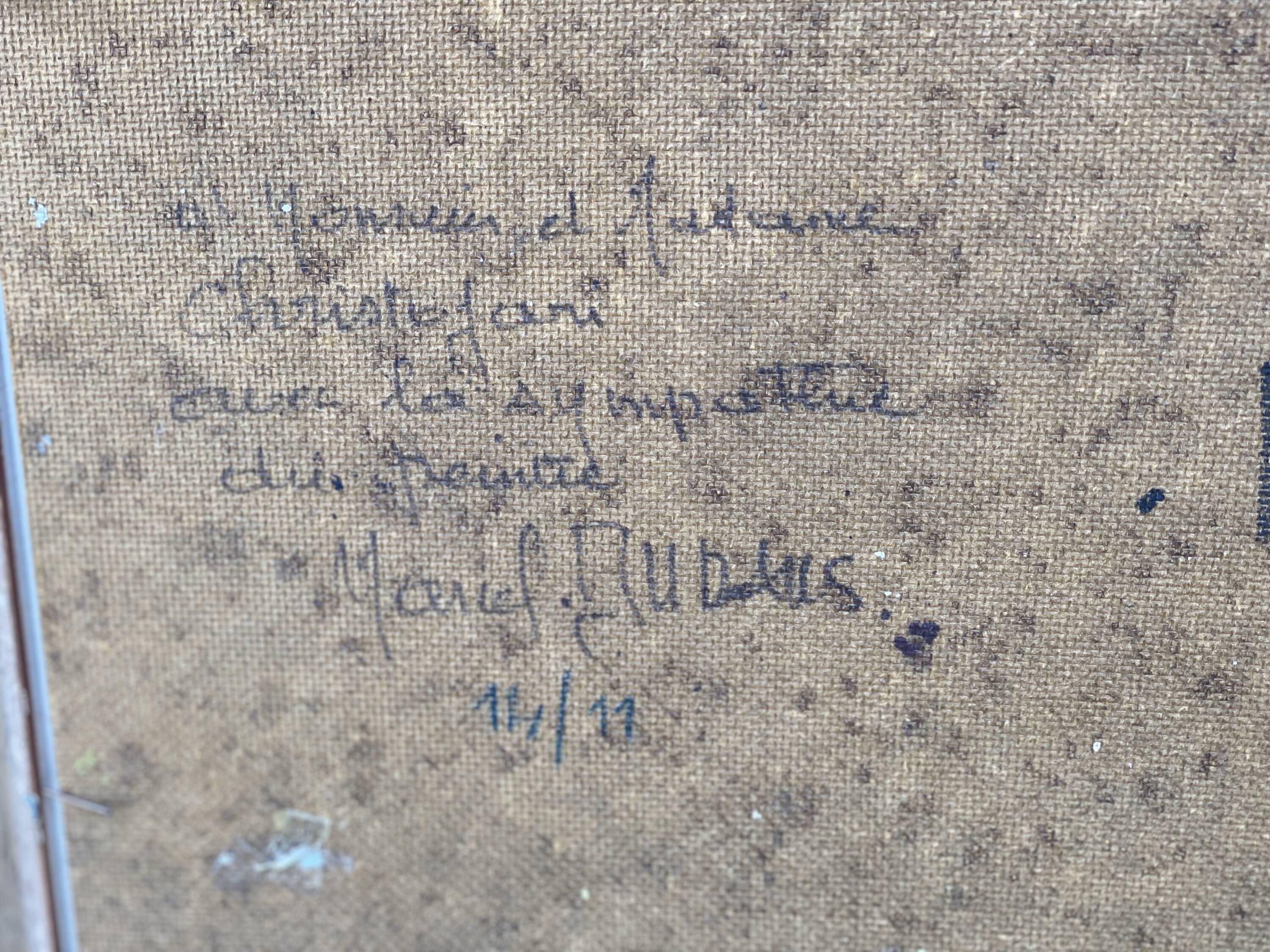 Painting by Marcel DURANS, light effect in Les Dombes (Ain)