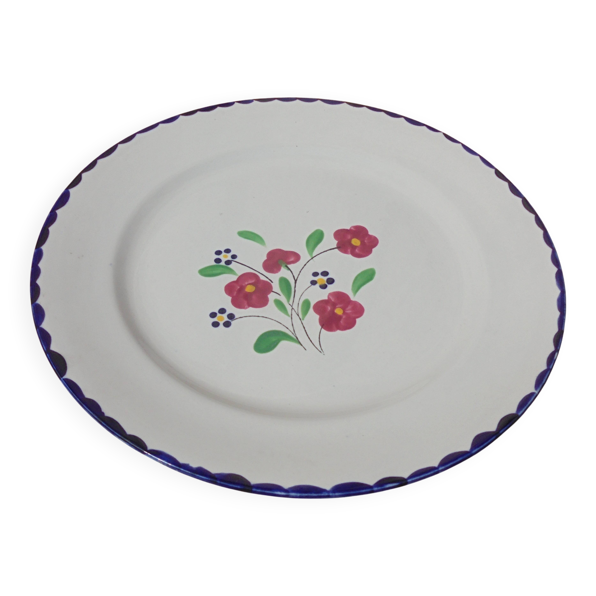 Round dish Salins Mle Rosemonde Floral decoration