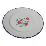 Plat rond Salins modèle Rosemonde à décor floral