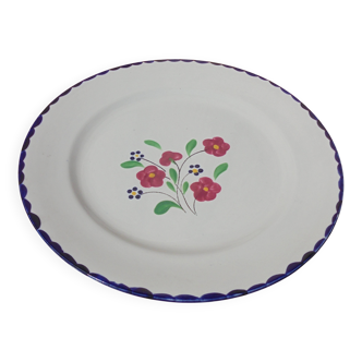 Round dish Salins Mle Rosemonde Floral decoration