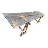 Farm table guinguette and wooden trestles