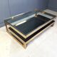 Vintage two-tier coffee table by Belgochrom in 23 carat, 1970s.