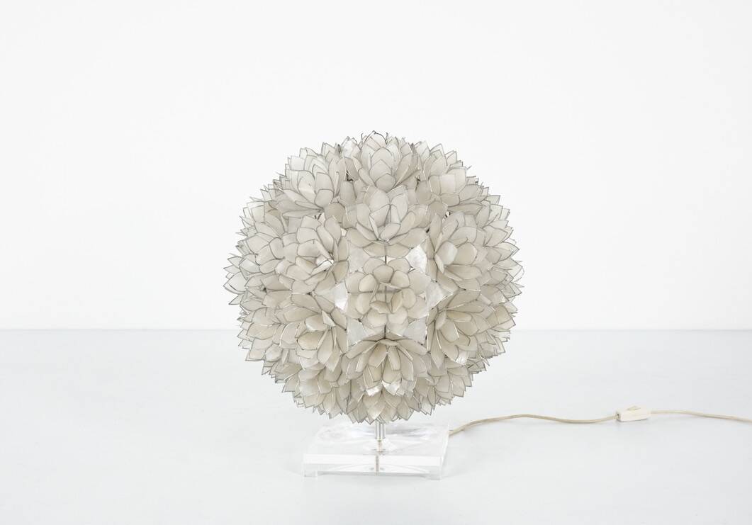 Mother-of-pearl table lamp by Rausch, Germany circa 1960s.