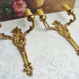 Appliques bronze anciennes style rocaille