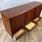 Vintage Scandinavian "highboard" teak sideboard by EW Bach for Sejling Skabe, 60s