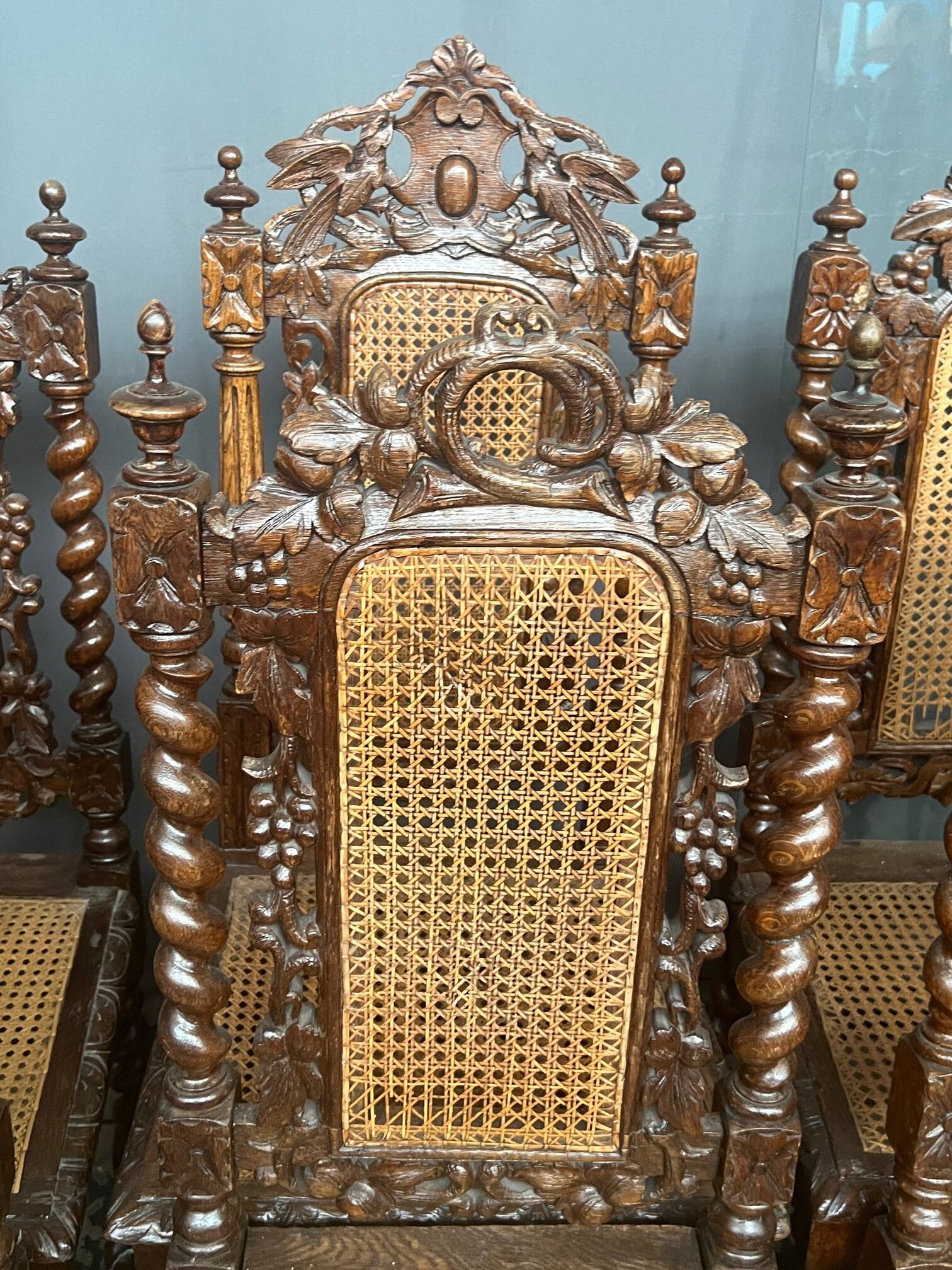 Set of matching hunting style chairs.