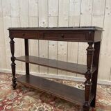 Desserte - Console en chêne massif Napoléon III marbre gris veiné