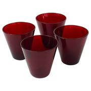 Four Kartio drinking glasses by Kaj Franck, mid-century style, from Nuutajärvi Nottsjö, Finland.