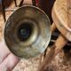 Set of three solid brass candle holders