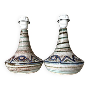 Mid-century stoneware table lamps from Søholm Stentøj, Denmark, 1960s, set of 2