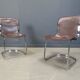 Vintage leather and chrome dining chairs by Cidue, 1970s