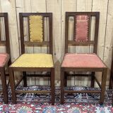 Series of 4 Art Deco mahogany chairs from the 1950s