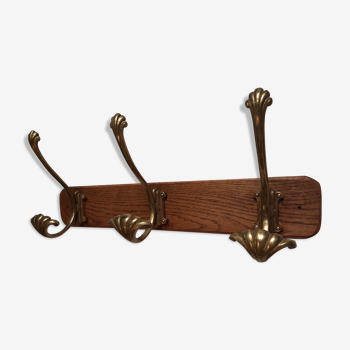 3-patère style coat holder in bronze