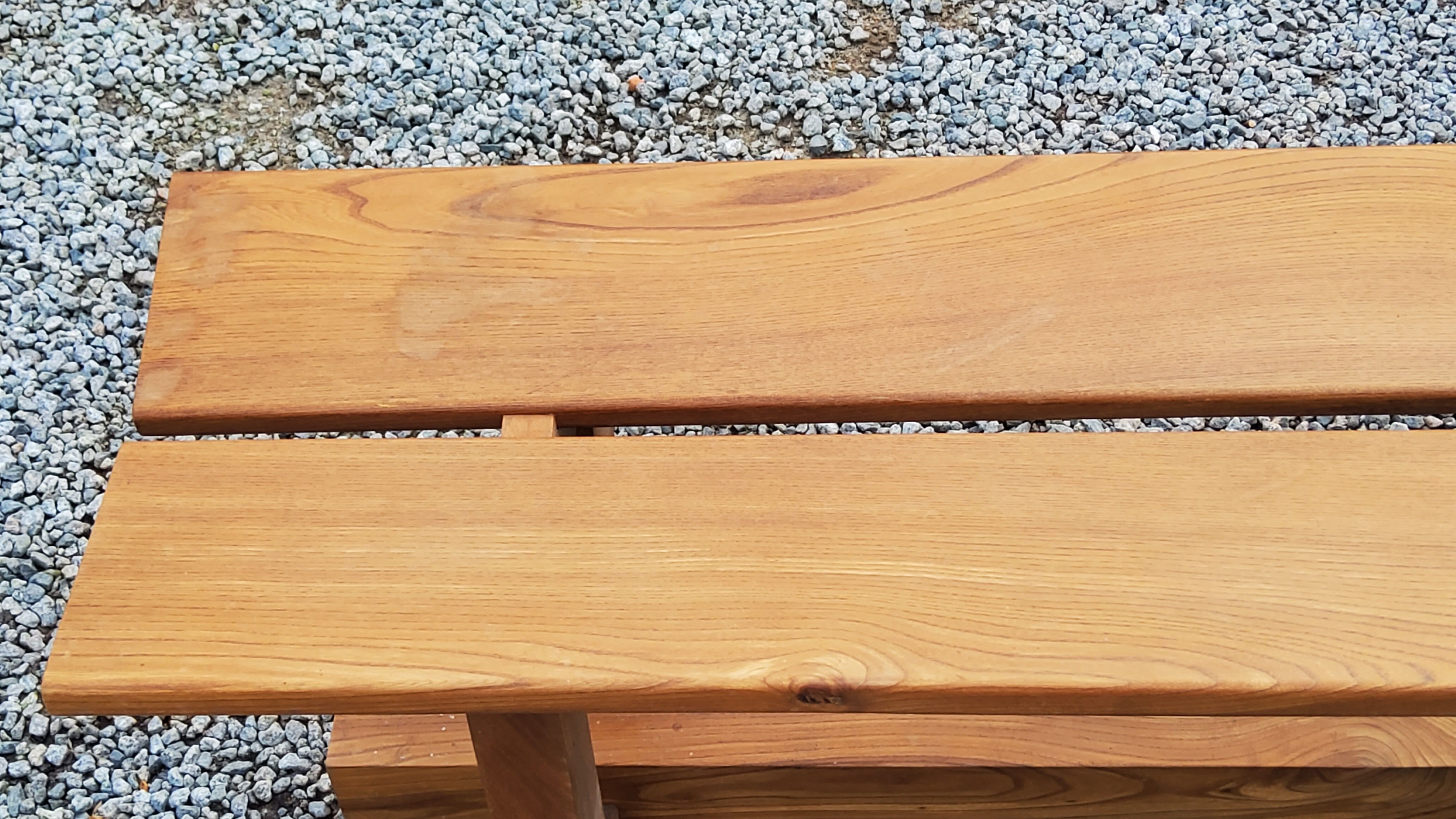 Solid elm bench from the 70s