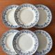Set of 6 antique flat plates Moulin des Loups model Cardère |