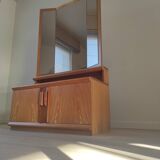 Vintage chest of drawers with triptych mirror, 60's
