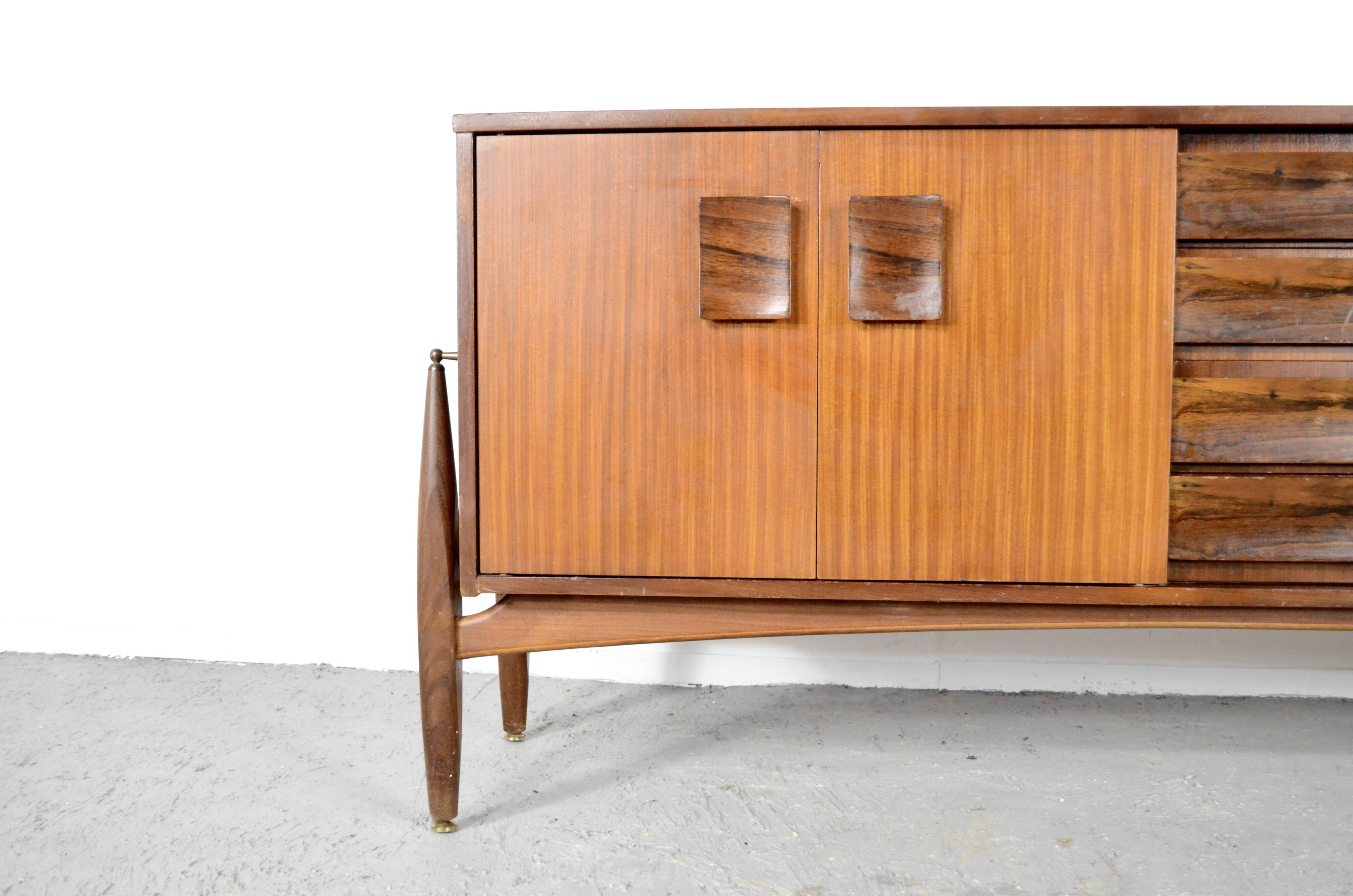 Buffet Afromosia vintage très rare du milieu du siècle d'Elliots Of Newbury.