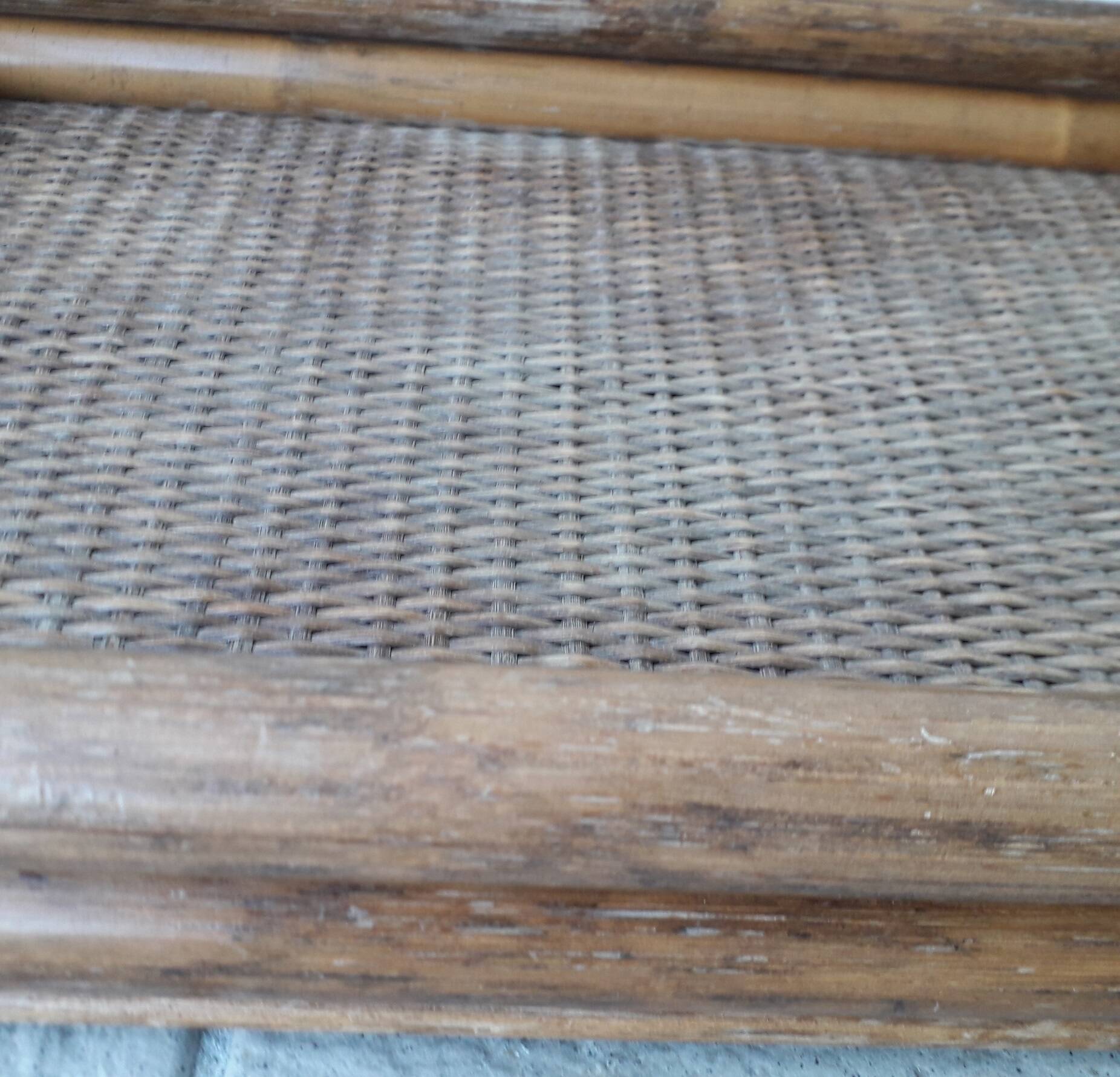 Wood and rattan tray