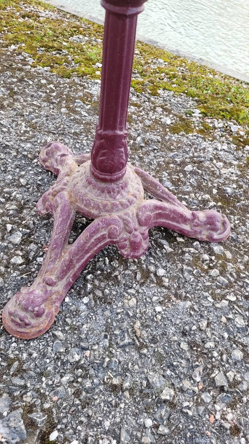 Antique cast iron bistro restaurant pedestal table - 1900s