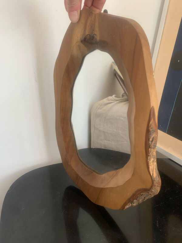 Miroir bois 1960 forme libre