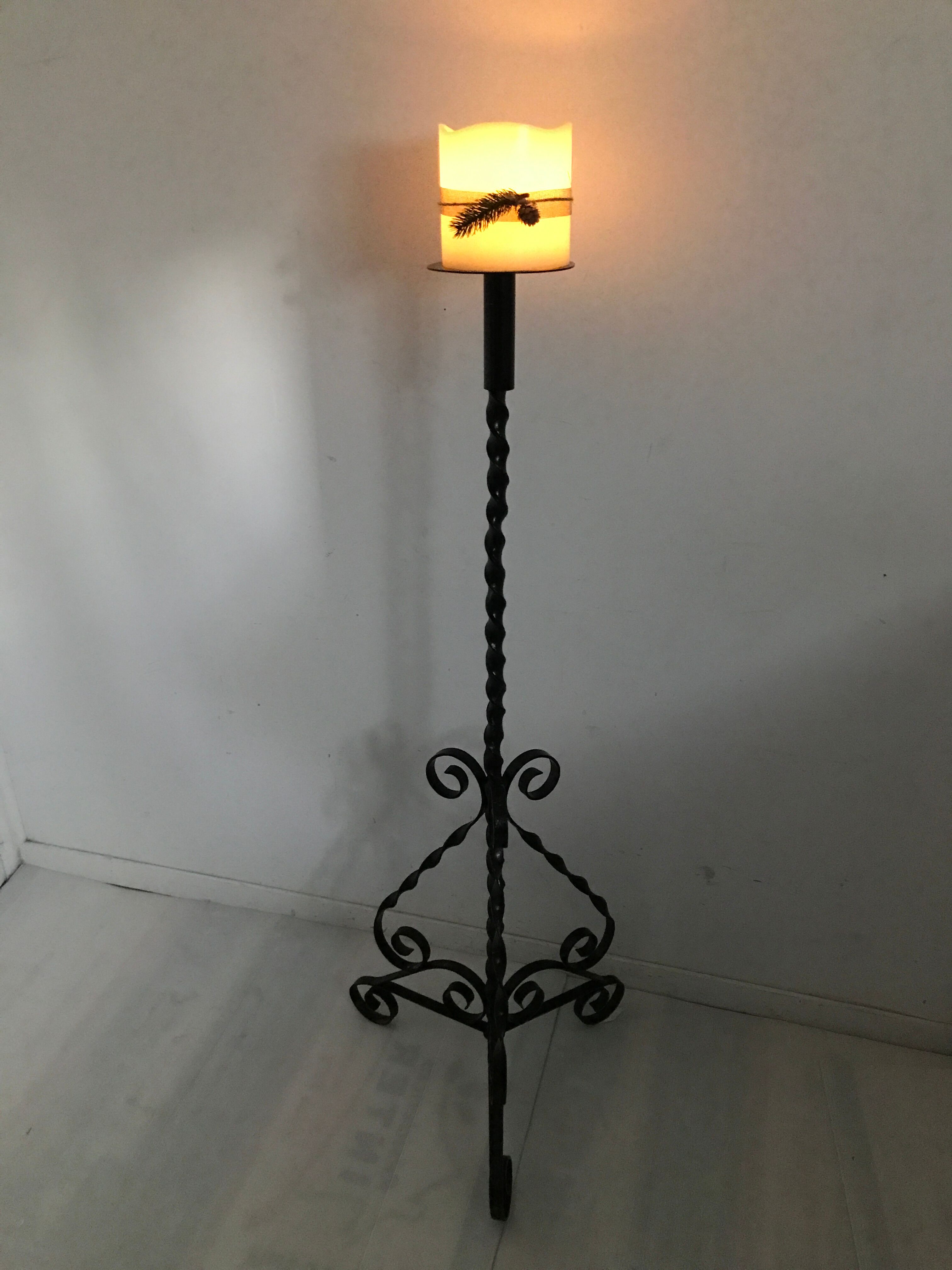 Wrought iron candle holder 60s
