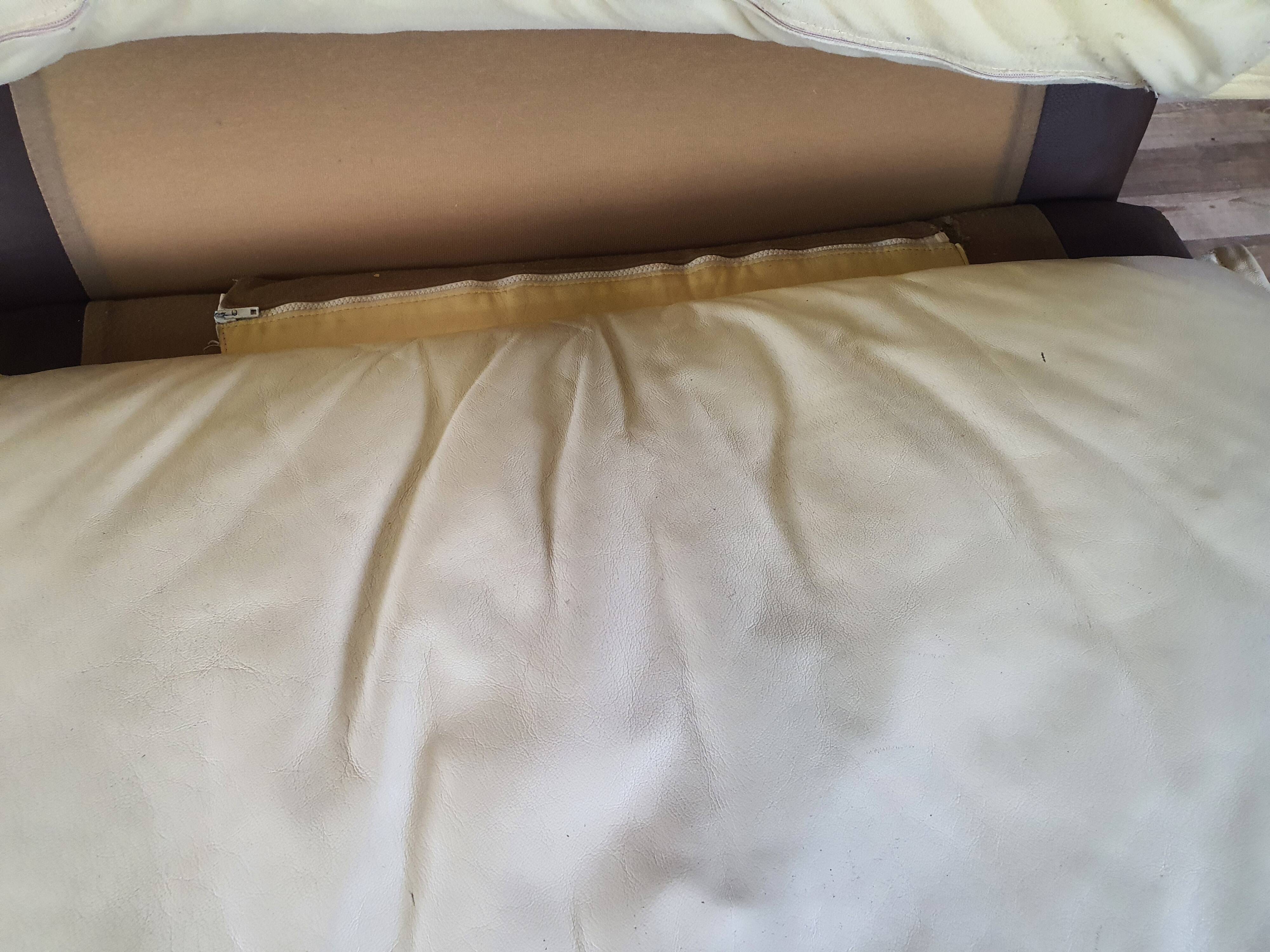 Modular sofa in leather and suede