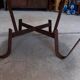 Brutalist steel and stone coffee table