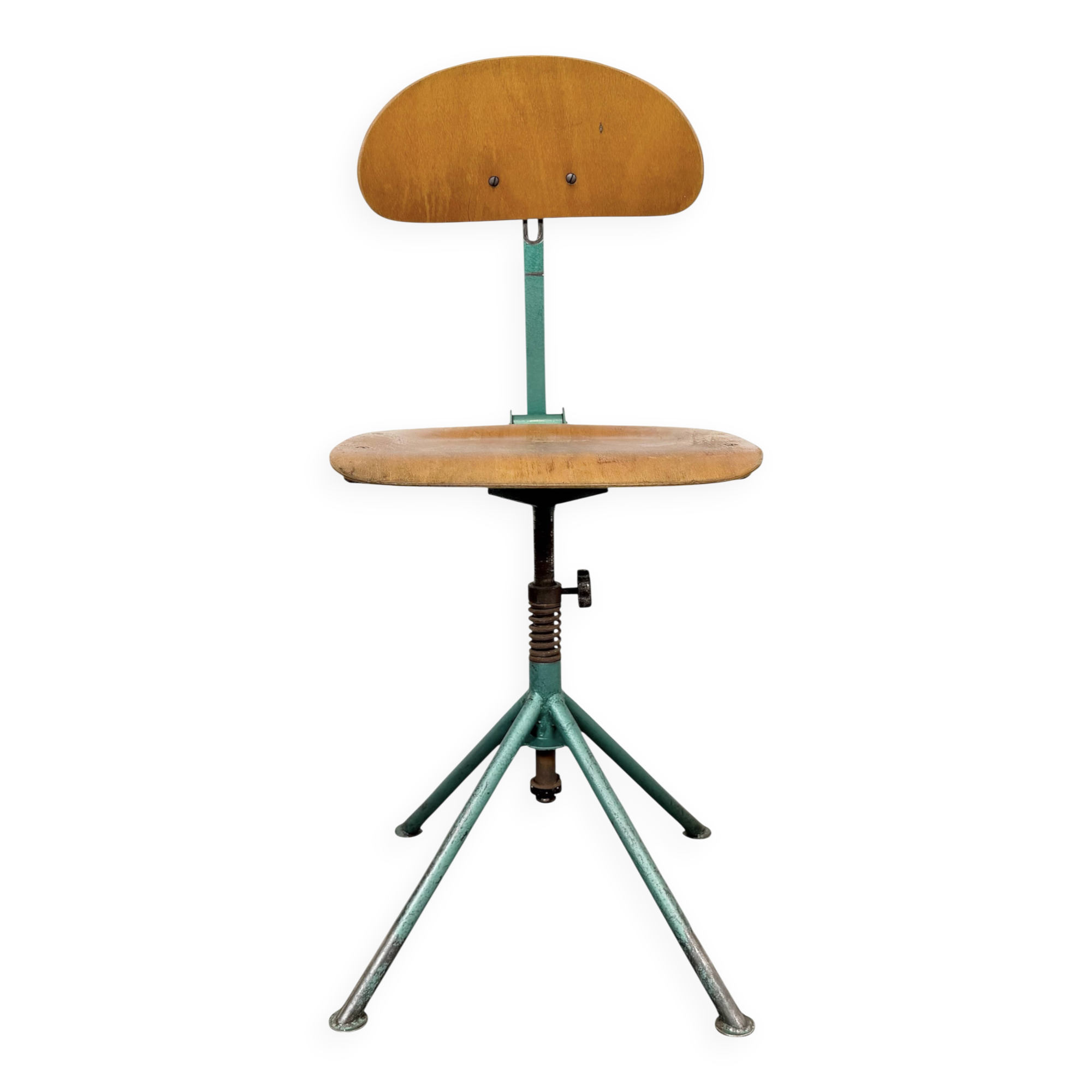 Dark Green Industrial Workshop Chair, 1950s