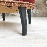 Napoleon III burgundy velvet armchair