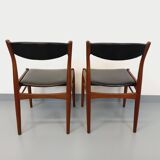Pair of vintage Scandinavian teak and skai chairs from the 50s and 60s