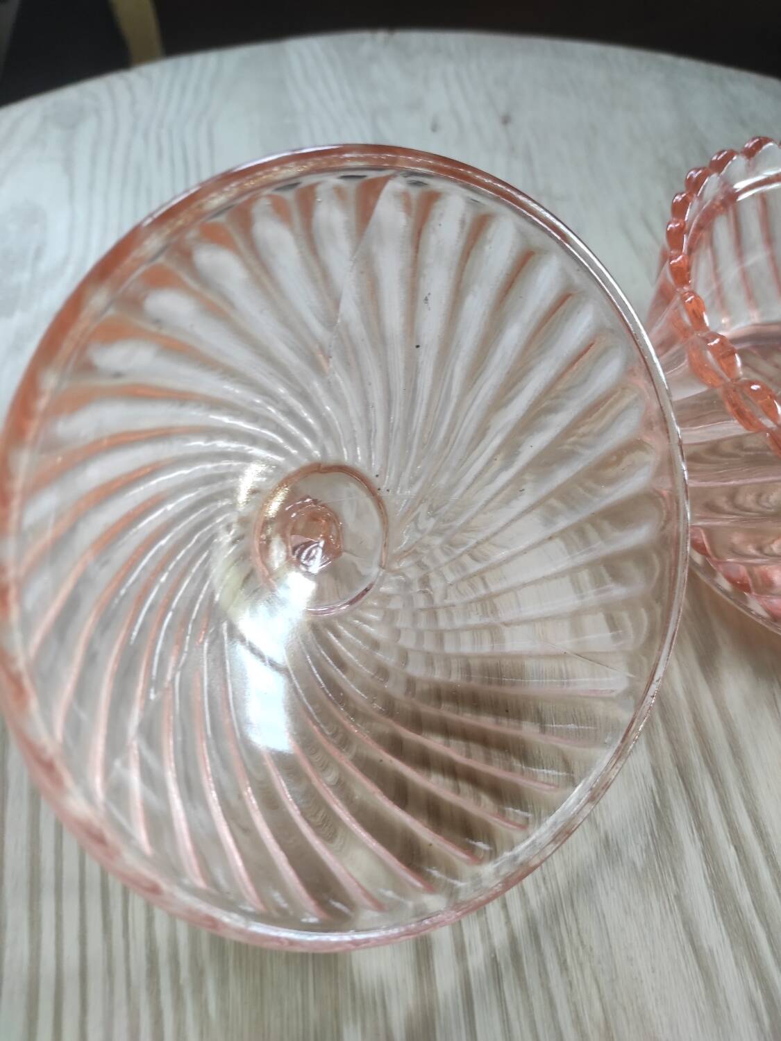 Pink glass candy box