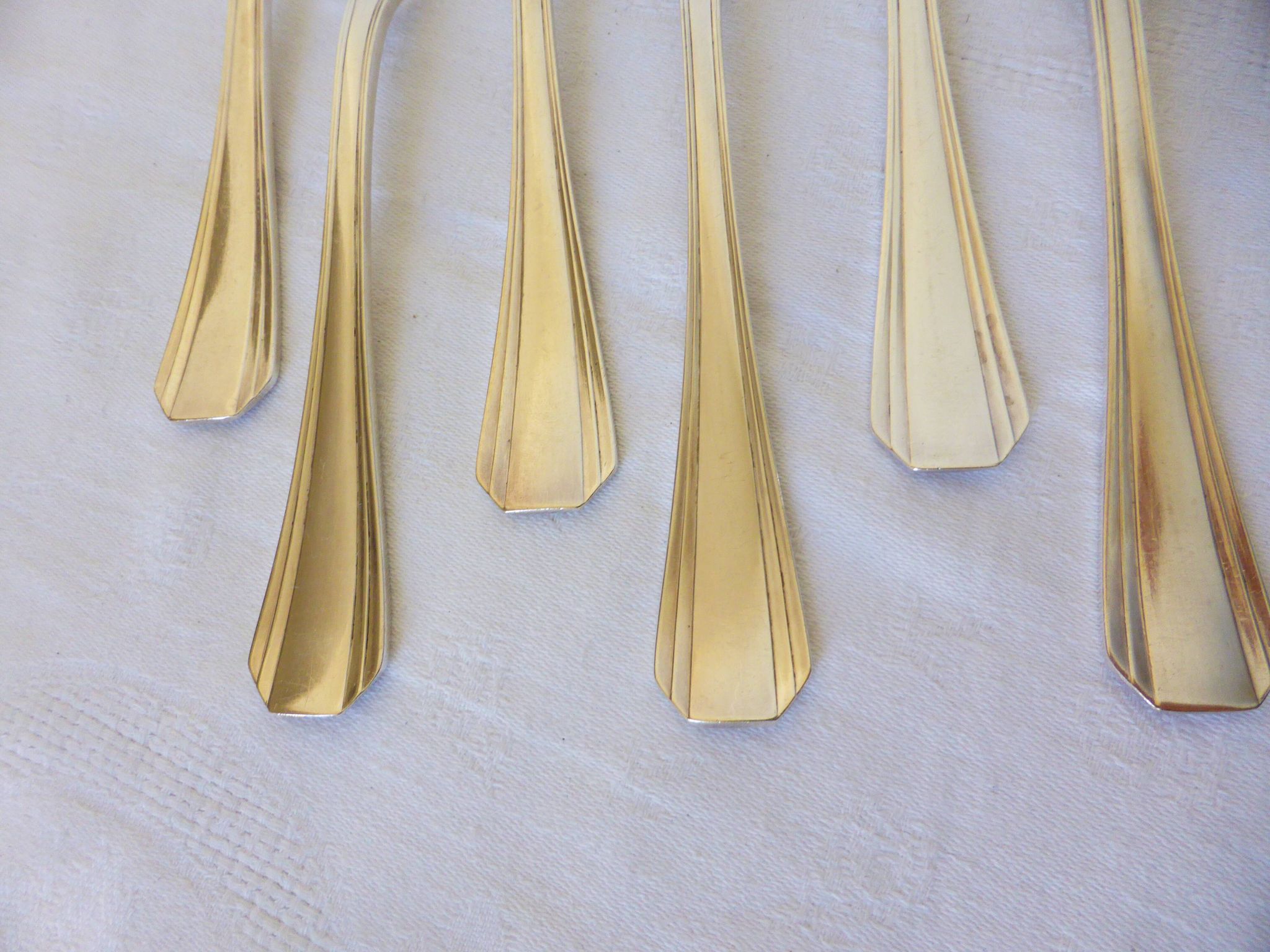 6 Christofle Art Deco style silver-plated metal forks 2106256
