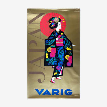 Old poster serigraphed by Jungbluth for Varig - Japan -