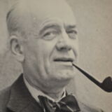 Anonymous silver photo portrait of a man with a pipe