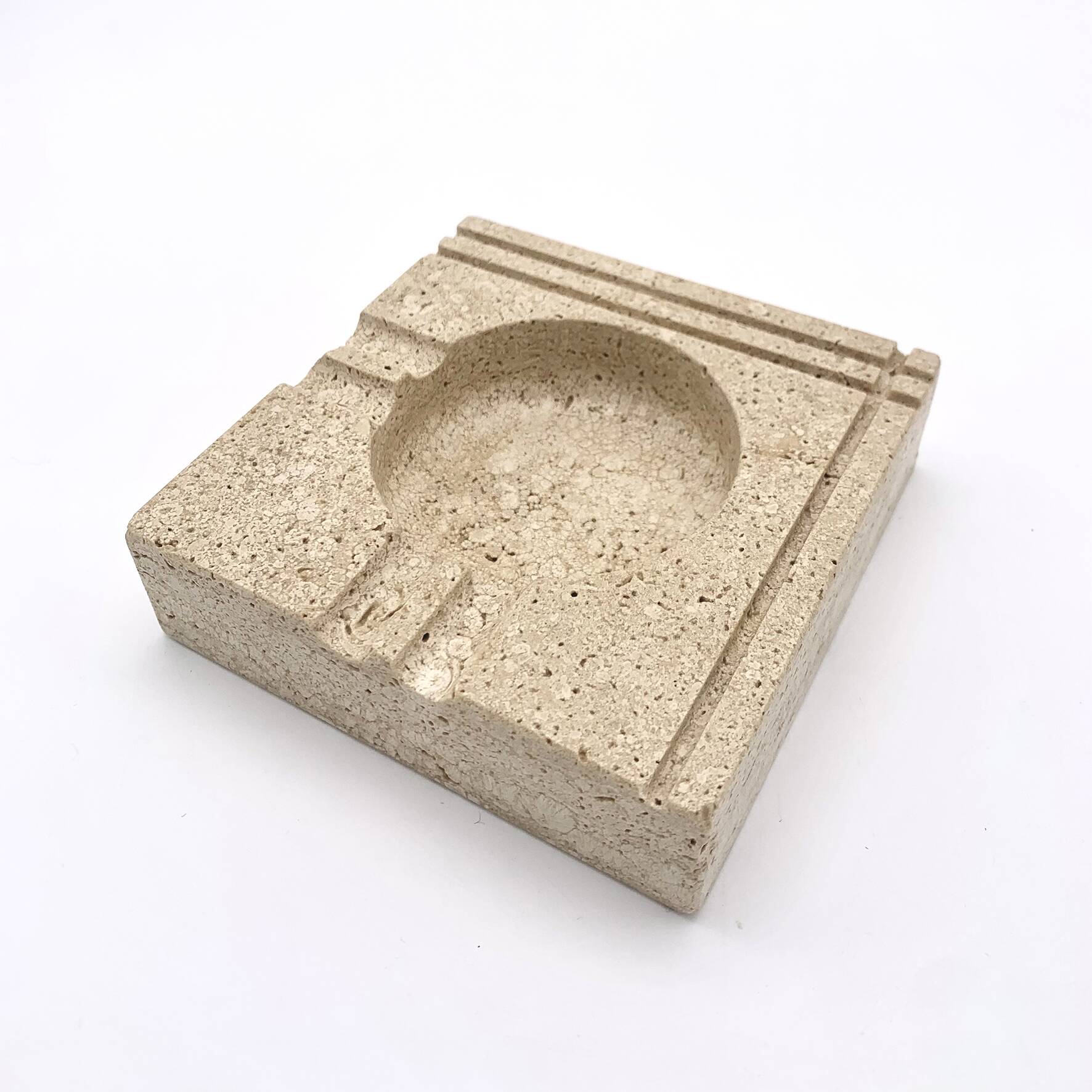 Vintage travertine ashtray, 1970s