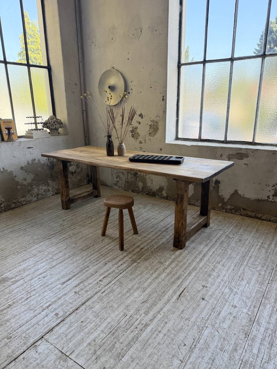 1950s pine farmhouse table 220cm