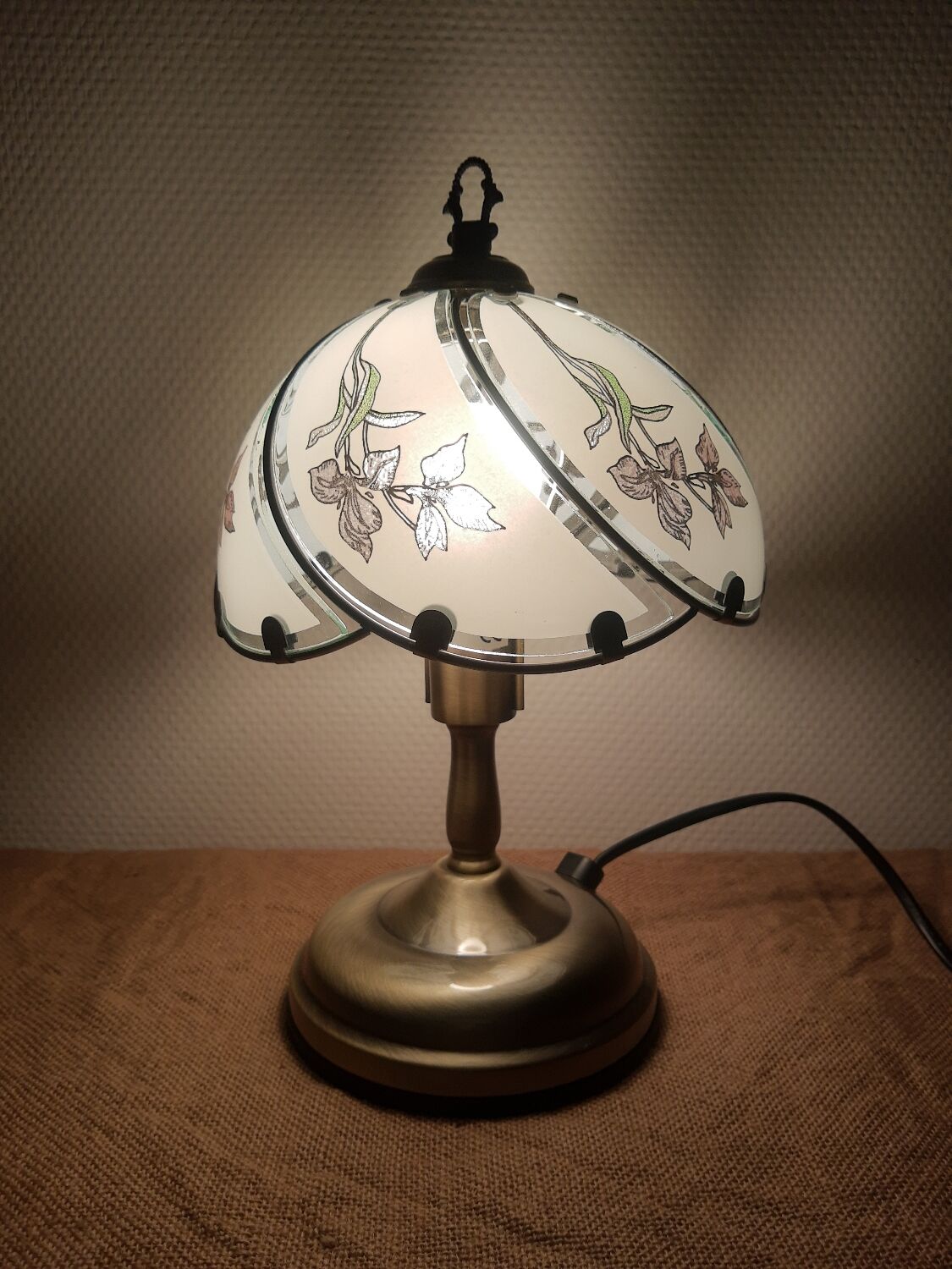 Touch table lamp vintage floral patterns