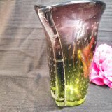 Vintage blown glass vase bubbles