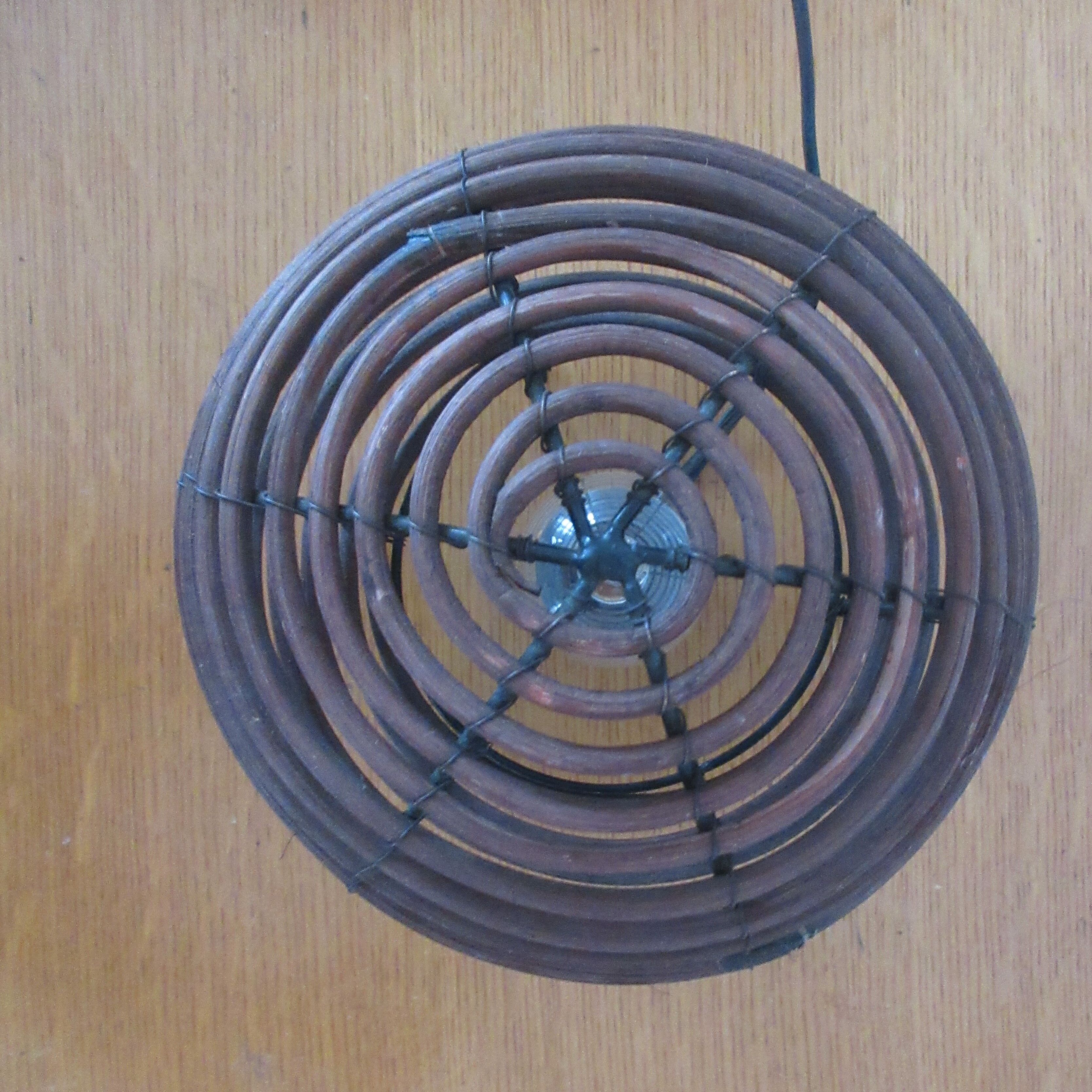Vintage wicker ball lamp