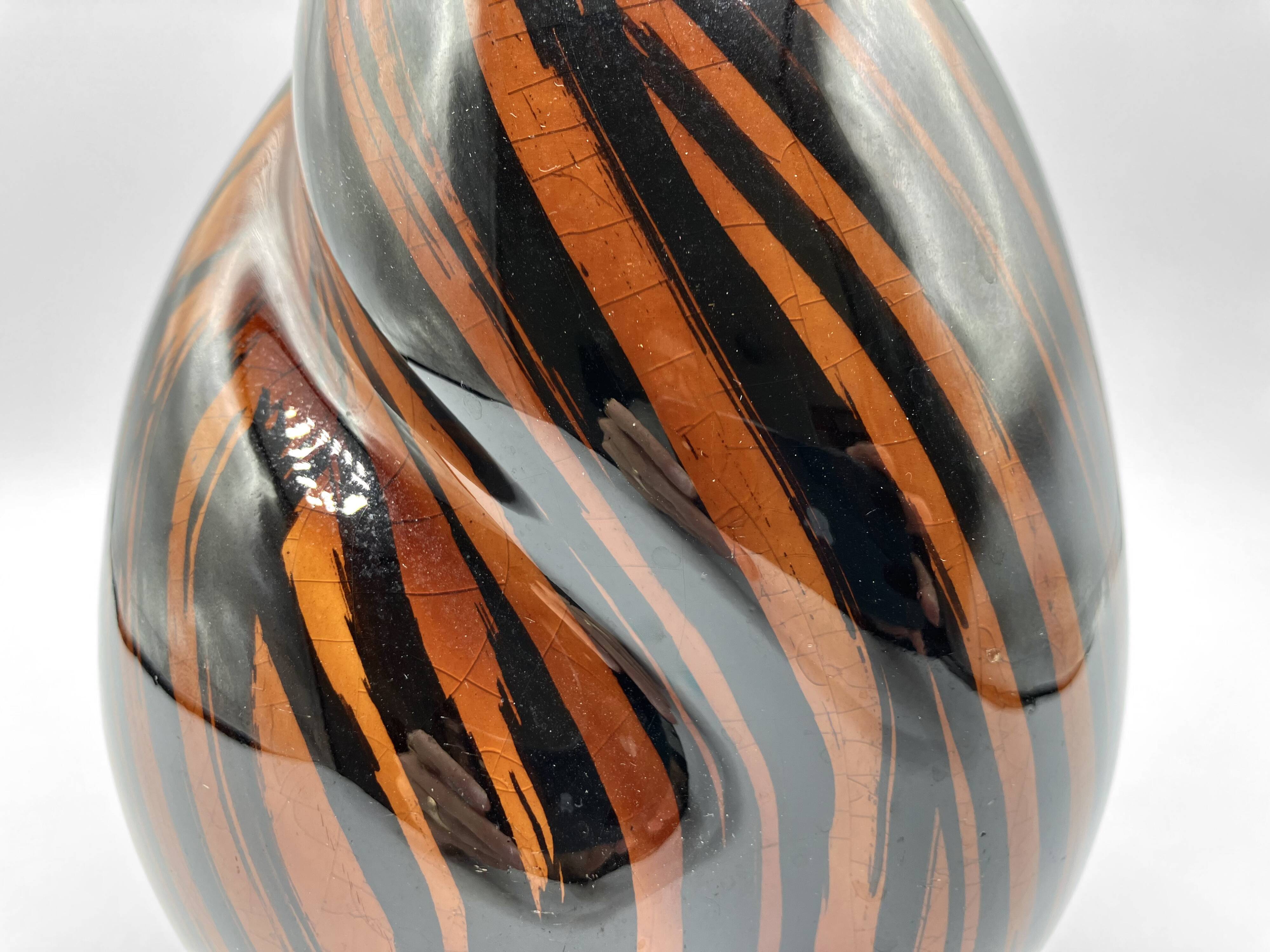 Earthenware vase • Domino collection from Sarreguemines • Vintage 60-70s