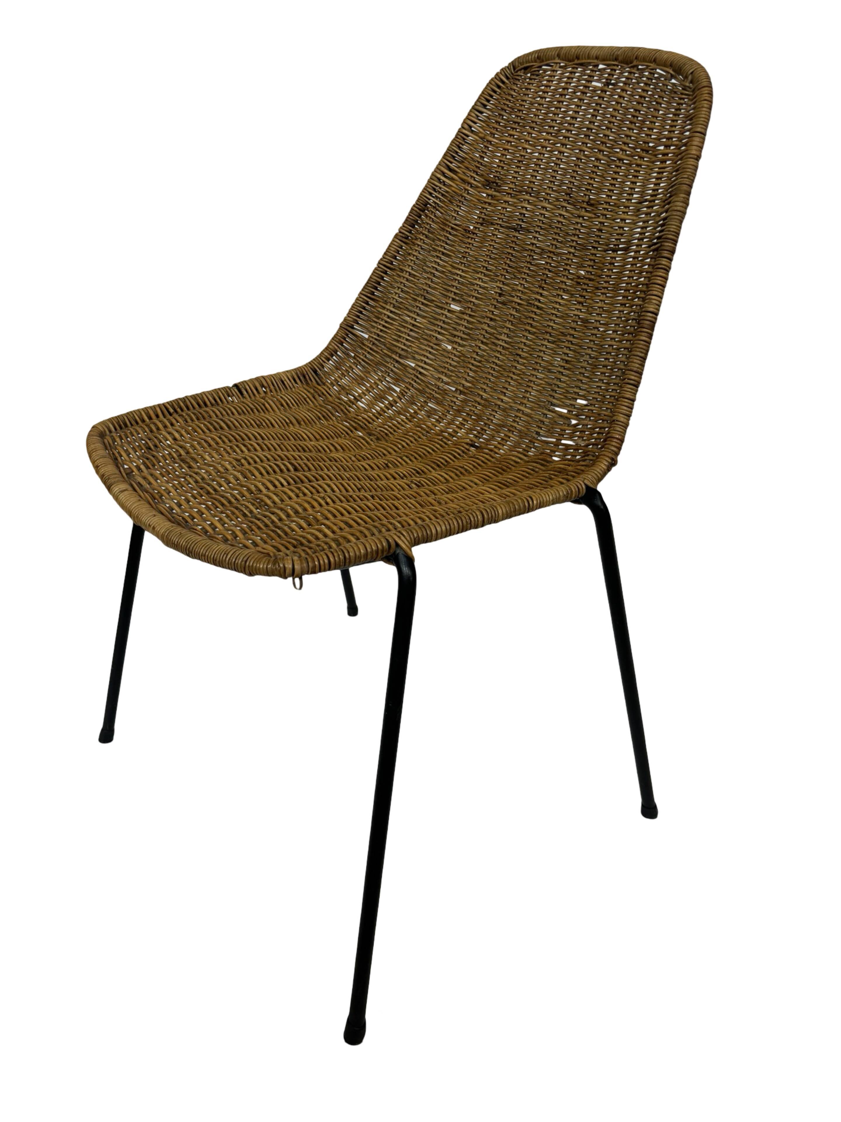 Vintage Rattan Chair Office Chair Gian Franco Legler 1950’S