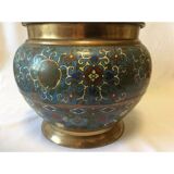 Cache pot japon cloisonné blason clan de Daimyo Tokugawa XIXe edo nippon