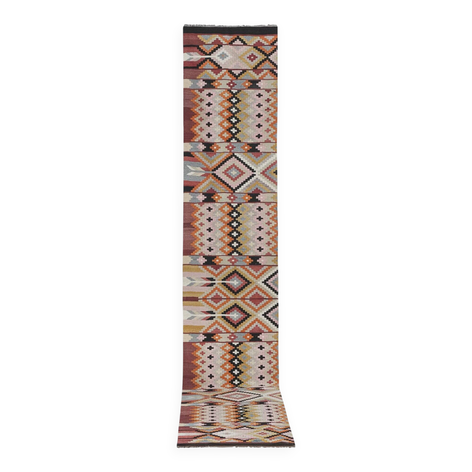 Tapis de couloir turc vintage 81x450 cm