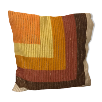 1970 vintage cushion orange yellow brown beige