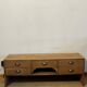 Antique TV cabinet in raw solid oak with 5 drawers