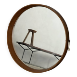 Miroir - Teck - Structure en bois avec laiton - Design italien vintage - Années 60